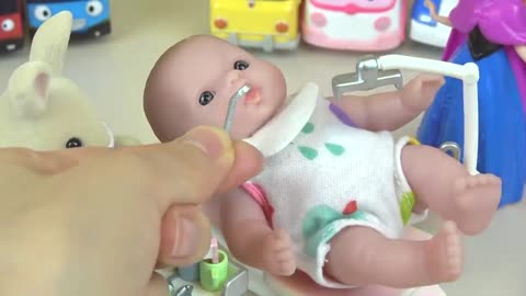 Baby doll rabbit ambulance hospital toy play