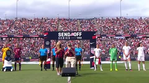 Members of the U.S. Women’s National Soccer Team turned their backs during Anthem