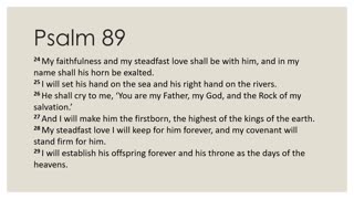 Psalm 89:19-37 Devotion