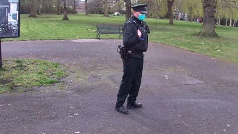Armed masked group patolling a park in Belfast, refuse to answer a simple question