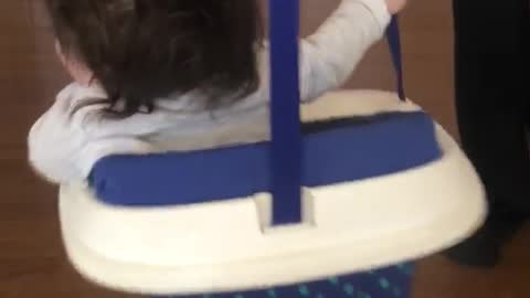 Baby girl has the happiest time of her life in bouncy swing