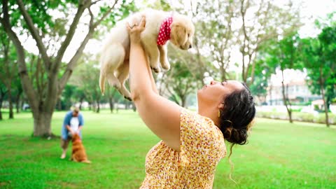 OMG ! Puppy Licking a Woman so cute