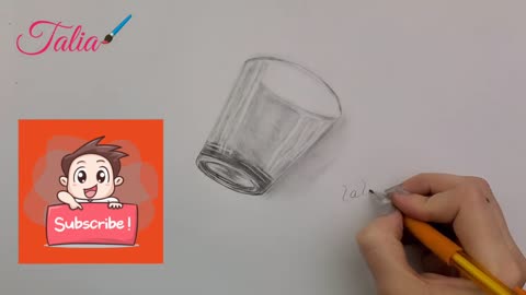 3 D Drawing glass of water