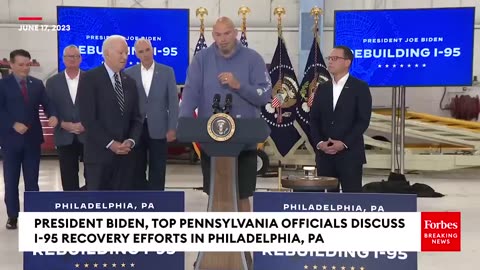 John Fetterman Praises Biden For Helping Fix Bridges In Event Promoting I-95 Repairs