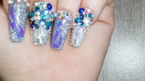 Dip powder bling nails