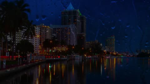 🌧 Rain Sound On Window with Thunder Sounds, Deep Sleep, Study, Work... [ASMR] 🎧 Miami, Florida, USA