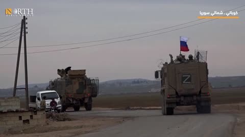 Russians use "Z" marked Vehicles during their joint patrol with Turkish NATO elements in Syria