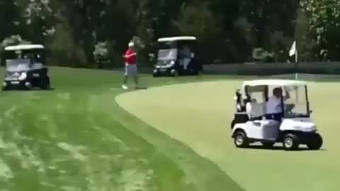 President Donald J Trump playing golf at Trump National Golf Club Bedminster