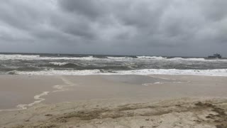 Double red flag at the beach