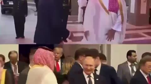 Přivítání prezidnetů USA a Ruska v Saudské arábii