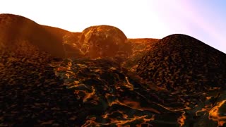 Lava eruption on alien planet...