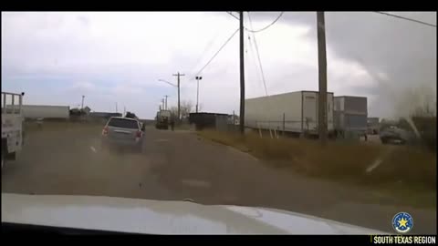 Dash cam shows a pursuing car crashing into a FedEx truck, causing it to roll over