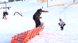 Snowboarding Over Chairs Fail