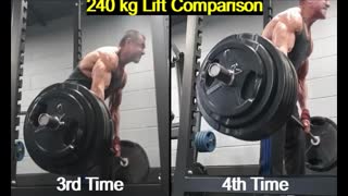 My deadlift comparison with 240kg lifts