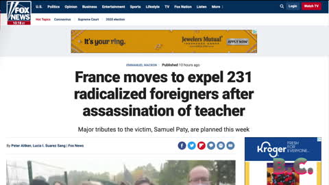 Demonstrators in France honor teacher beheaded after discussing Prophet Muhammad cartoons