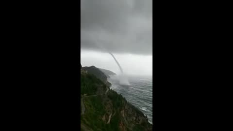 Leaning Tower Of Pisa Water Tornado Swirls In Dubrovnik