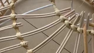 rattan chandelier weaving