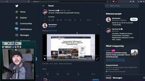 Democrats Jan 6th Committee Plays Clip From Timcast, Tim Pool Smeared With Out Of Context LIES
