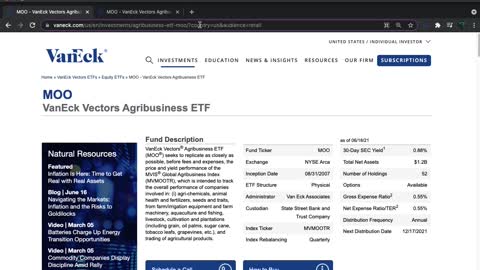 MOO ETF Introduction (Agribusiness / Agriculture)