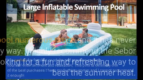 View Comments: Sebor Inflatable Pool with Seat and Sprinkler - Large 124'' x 76'' x 20'' Above...