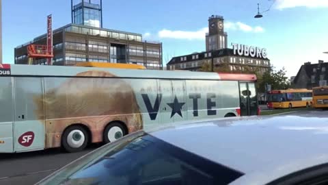 Donald Trump bus Commercial in Copenhagen Denmark[1]