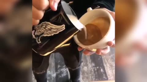 Amazing Cappuccino Latte Art Skills ❤️