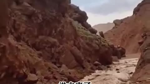 Mudslides in Tianshan Mountains in Kuqa, Xinjiang