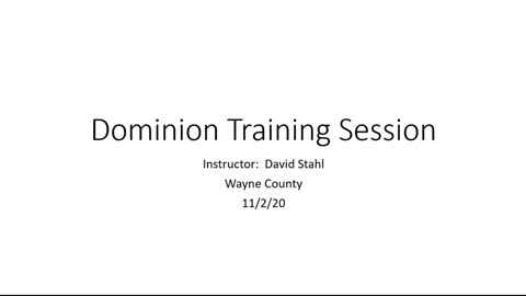 Dominion Voting Systems Contractor Training - ARCHIVE VERSION