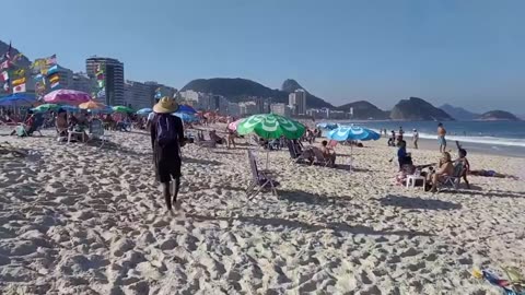 Beach Copacabana ,Rio de Janeiro, Brazil 2023 Walking