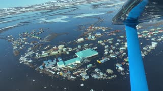 Flying Over a Flooded Alaskan Town