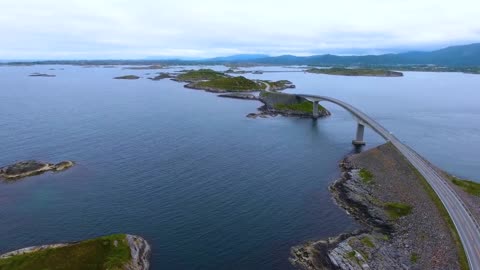 atlantic ocean road aerial footage norway