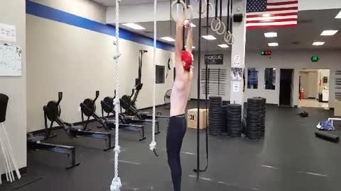 Luchador Mask Wearing Man Fails On Gymnastics Rings At The Gym