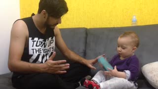 Cute Baby Interrupts Father Trying to Sing