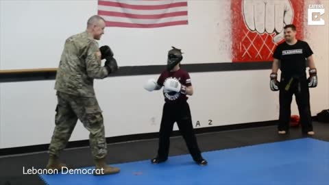 Sergeant Surprises Son In Taekwondo Lesson