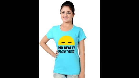 Womens Funny Graphic Turquoise Colour T Shirt