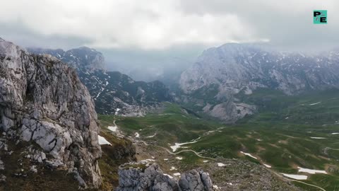 Flying high through the mountains