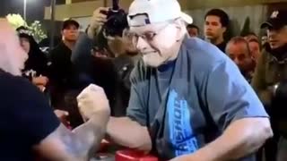 Old Man Amazingly Defeats Young Man During Arm Wrestling Event!