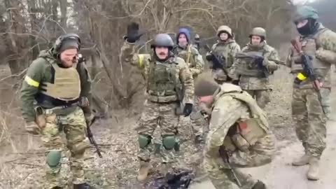 Kyiv region - Members of Volunteer battalions from Ukraine Side with M240 machine gun