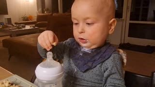 Baby loves his milk