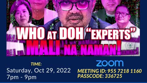 CDC Ph Weekly Huddle Oct 29, 2022: WHO at DOH "Experts" Mali Na Naman!