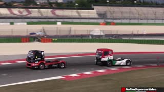 Misano European Truck Championship Highlights - Truck Catch Fire, Huge Flames, Accidents & More!