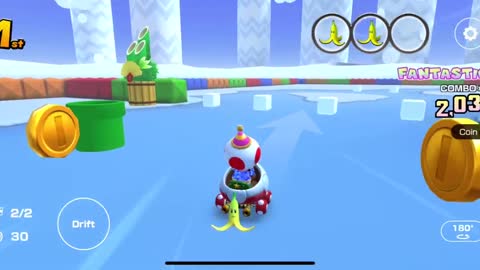 Mario Kart Tour - SNES Vanilla Lake 1 Gameplay