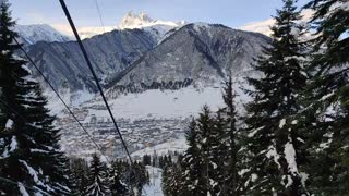 Timelapse on Snow Cable Car