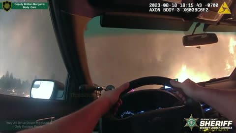 Deputy's bodycam shows him narrowly escaping the Oregon Road inferno