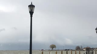 Wind storm on the lake