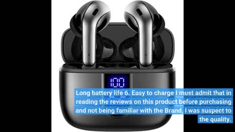 TAGRY Bluetooth Headphones True Wireless Earbuds 60H Playback LED Power Display Earphones
