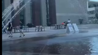 Swimming fountains in Churchill square