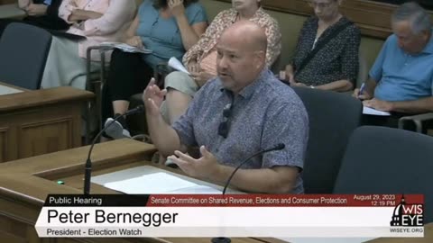 Peter Bernegger speaking at the WI Senate Hearing