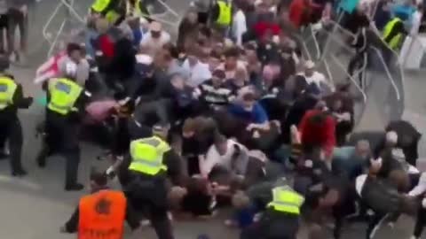Euro 2020: Fans break through security barriers and run into Wembley ahead of England v Italy final