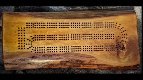 Live edge Cribbage board 3 track